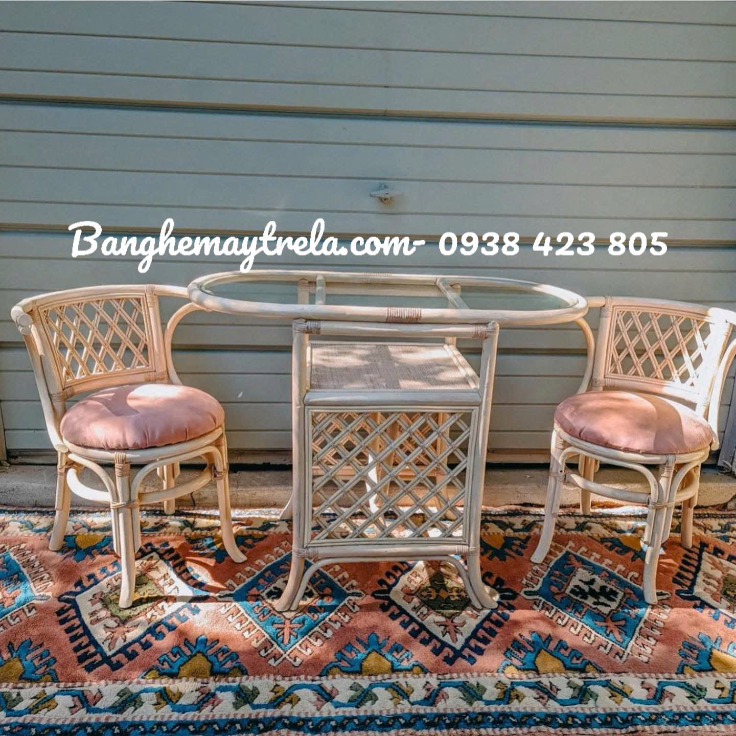 Bộ bàn ghế mây cafe